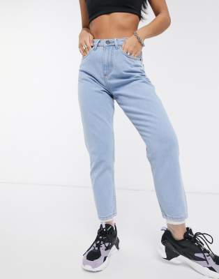 light blue petite mom jeans