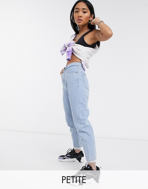 Noisy May Petite mom jeans in light wash