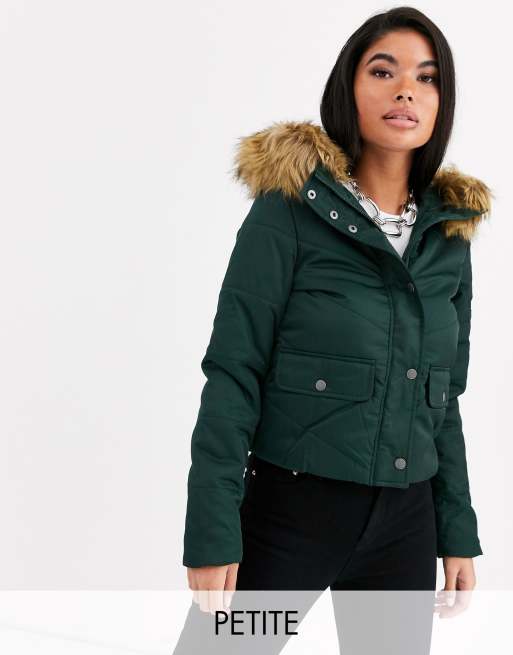 Noisy may petite shop faux fur padded parka