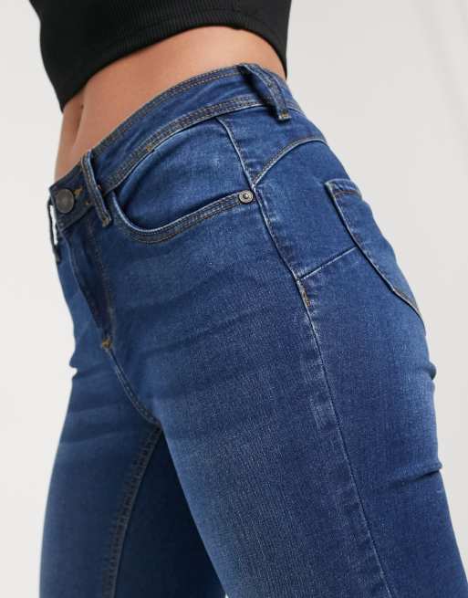 Noisy May Petite – Niebieskie modelujące jeansy z wysokim stanem, 3 z 4