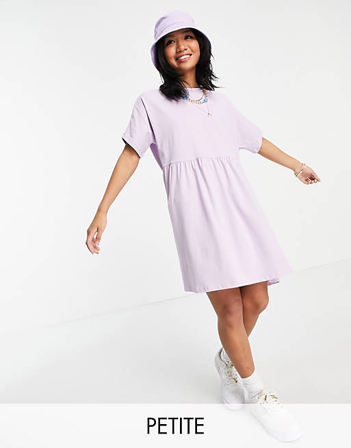 Dresses Noisy May Petite organic cotton smock t-shirt dress in lilac 