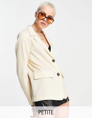 Noisy May Petite - Oversize-Blazer in Creme-Weiß