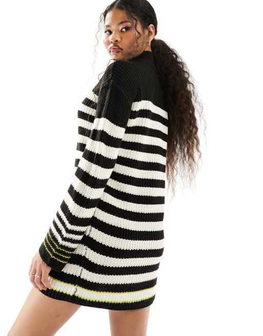 YOURS LUXURY Plus Size White & Pink Stripe Longline Jumper