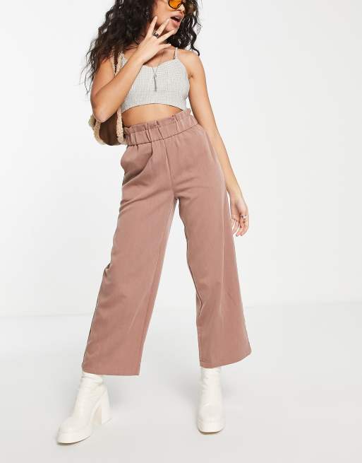 Paperbag waist palazzo store pants