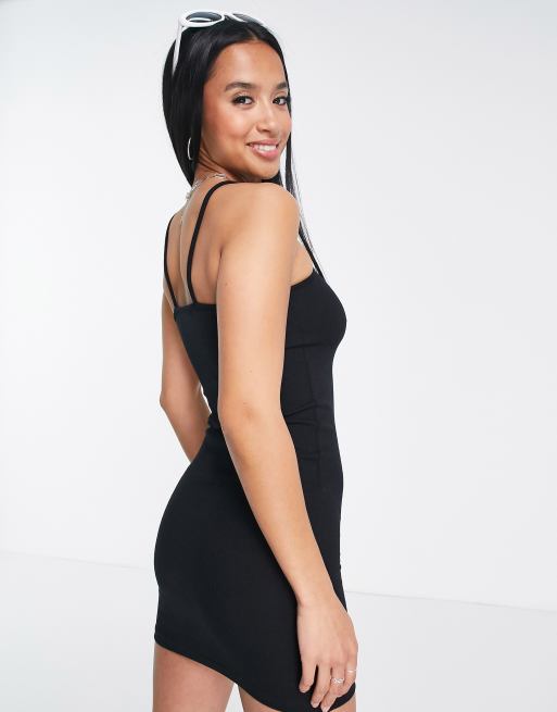 Petite black shop bodycon dress