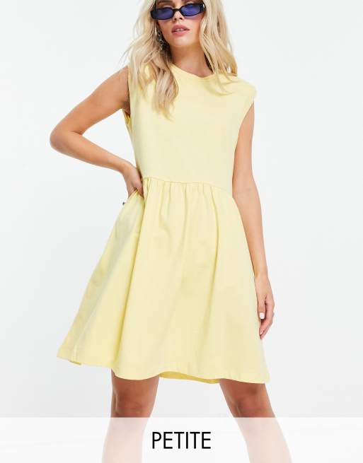 Noisy May Petite Robe babydoll courte à épaulettes Jaune ASOS