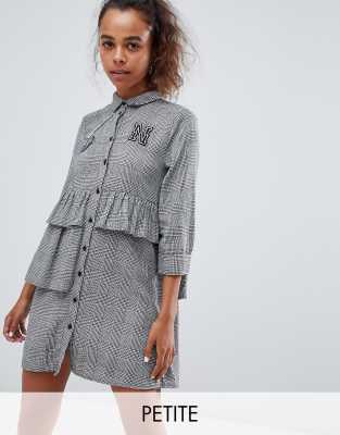 ruffle shirt dress-Multi