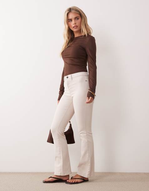 Noisy May Petite - Sallie - Ecrufarvede jeans med høj talje og svaj - view 1