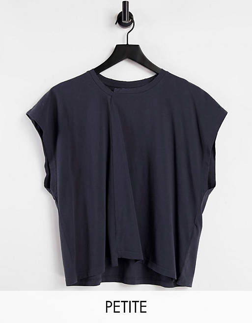 Noisy May Petite sleeveless t-shirt in washed black