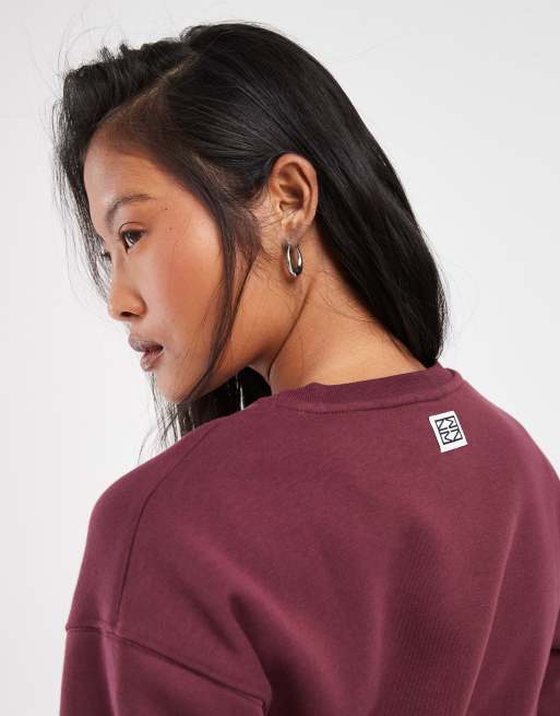 Noisy May Petite sweat-shirt col rond coordonné en prune, 3 de 4