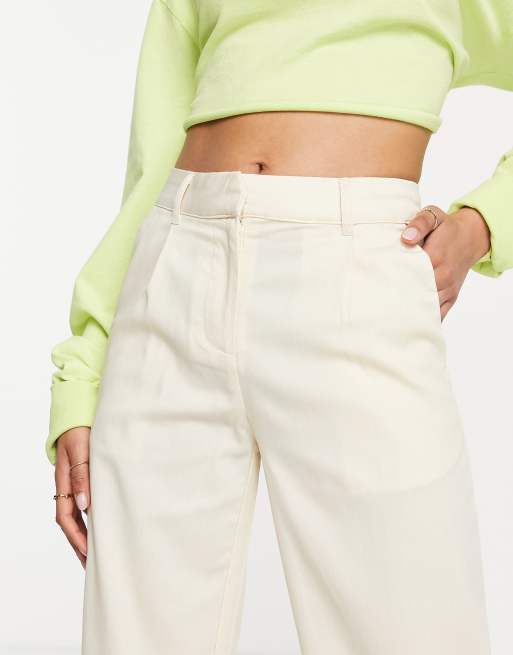 Petite cream clearance trousers