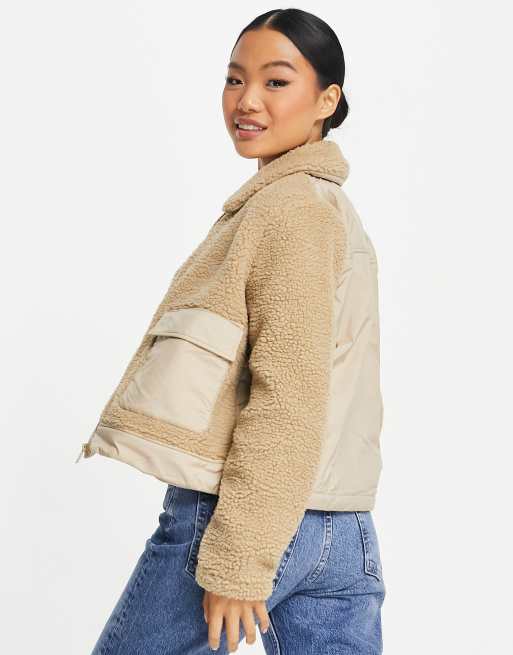 Noisy may petite sale zip through teddy bomber