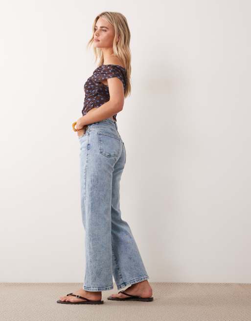 Noisy May Petite - Yolanda - Jean droit à taille mi-haute - Bleu clair délavé, 2 de 5