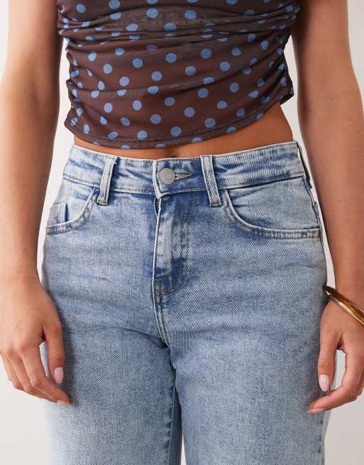 Noisy May Petite - Yolanda - Jean droit à taille mi-haute - Bleu clair délavé, 5 de 5