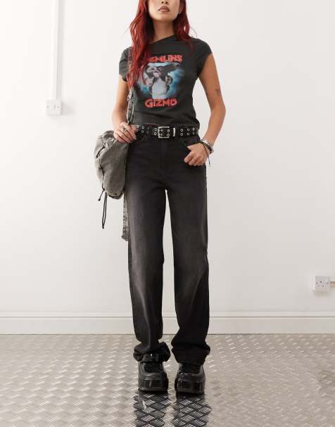 Noisy May - Pixie - Boyfriend jeans met hoge taille in zwart met wassing - view 1