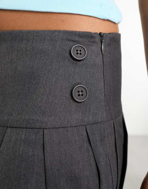 Noisy May pleated mini skirt in grey, 3 of 4