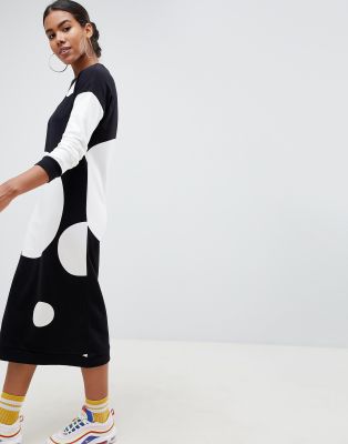 noisy may polka dot sweatshirt dress