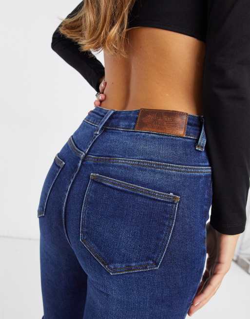 Noisy May – Premium Callie – Mörkblå skinny jeans med hög midja, 2 av 4