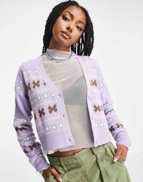 The Ragged Priest chunky knit sweater in rainbow multi