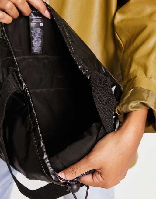 Noisy May puffer shoulder bag in black faux leather | ASOS