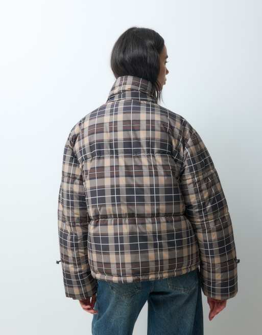 Noisy May Pufferjacke in Braun kariert, 4 von 5
