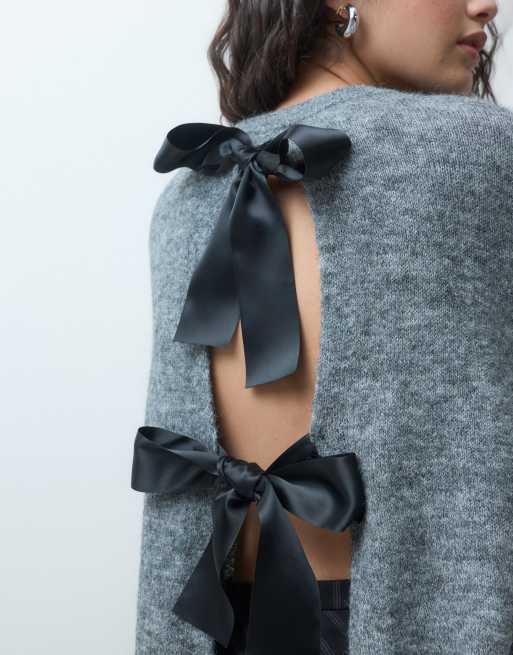 Noisy May pull à détail nœud en gris foncé, 4 de 4