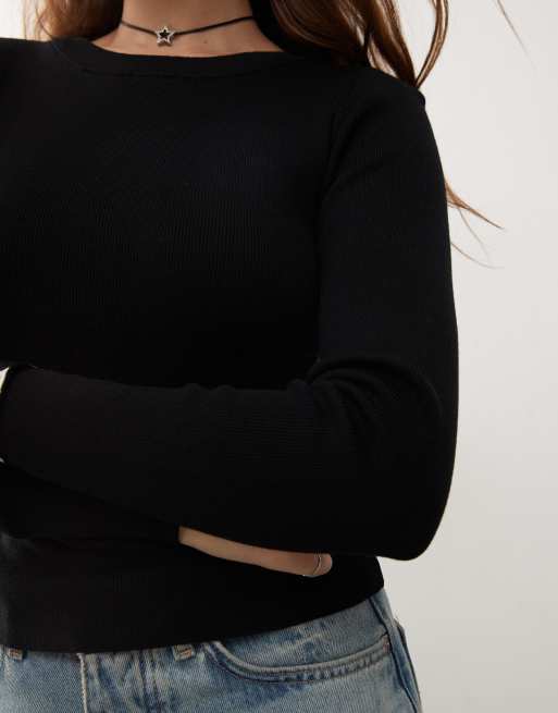 Noisy May - Pull ras de cou en maille - Noir, 2 de 4