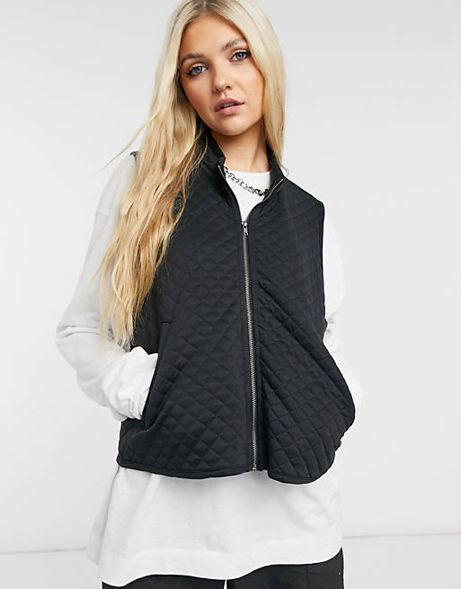 Noisy May quilted vest in black | ASOS