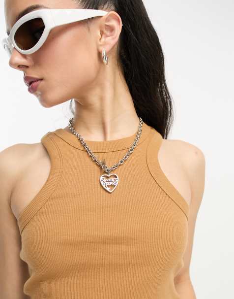 Noisy May racer neck top in camel - view 1