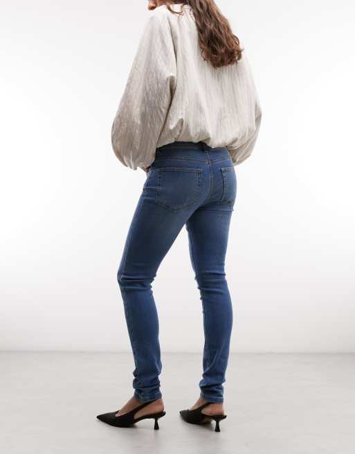 Noisy May Rae jeans med låg midja och superslim fit i mellanblå denim, 3 av 5