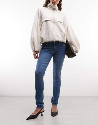 Noisy May Rae Low Rise Super Slim Jeans In Blue