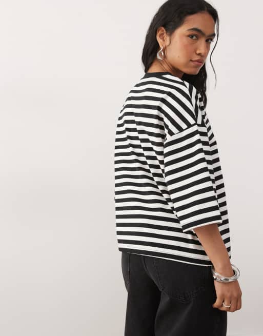 Noisy May - Recht T-shirt met zwarte strepen, 4 van 4