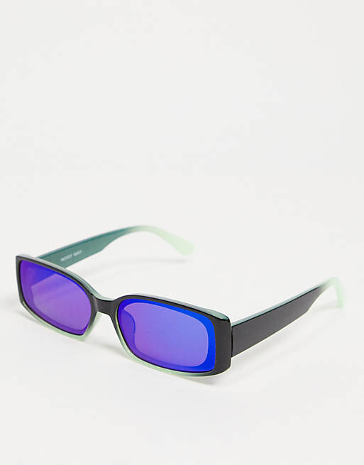 Noisy May rectangle sunglasses in blue ombre
