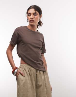 Noisy May Regular Fit T-shirt In Brown
