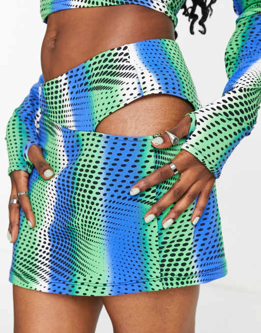 Noisy May Revenge cut out mini skirt in wavy spot print - part of a set