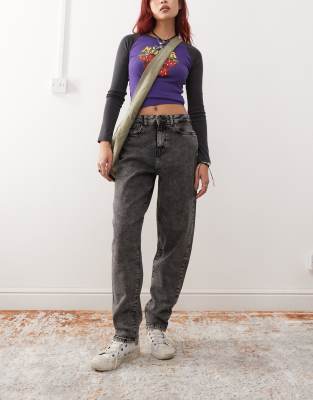 Noisy May Rhoda High Waist Mom Fit Jeans In Washed Grey - Asos Jeans New In 31st October 2024