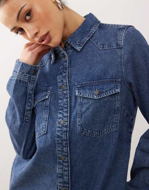 Noisy May - Robe longue en jean - Bleu moyen, 3 de 4