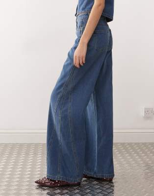 NOISY MAY ROBIE HIGH WAISTED BAGGY JEAN WITH FLARE INSERT 