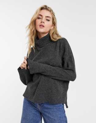 dark grey roll neck