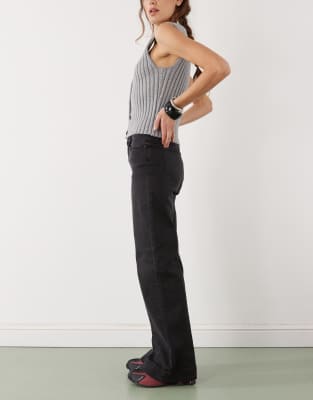 Noisy May Rooxy High Rise Flare Jeans In Black