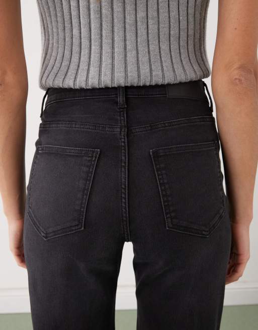 Noisy May - Rooxy - Pantalon évasé taille haute en jean - Noir, 5 de 5