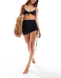 [Noisy May] Noisy May ruched beach skirt in black L BLACK