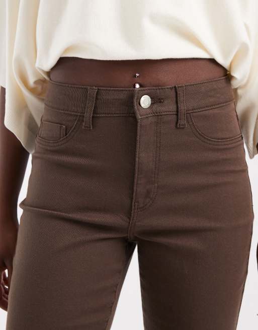Noisy May Sallie jean flare taille haute marron chocolat, 5 de 5