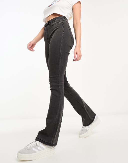 Noisy May - Sallie - Jeans a zampa grigio scuro a vita alta, 3 di 5