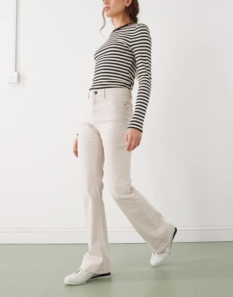 Noisy May - Sallie - Jeans a zampa slim a vita alta écru - view 1