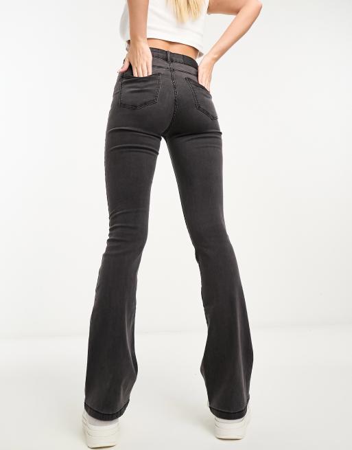 Noisy May – Sallie – Mörkgrå, utsvängda jeans med hög midja, 5 av 5