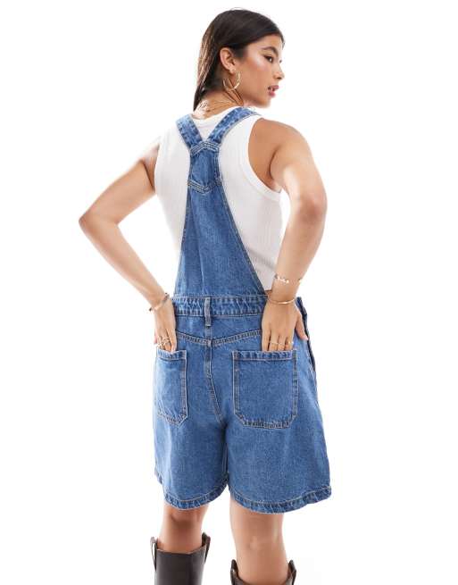 Noisy May - Salopette short en jean - Bleu moyen délavé, 4 de 4
