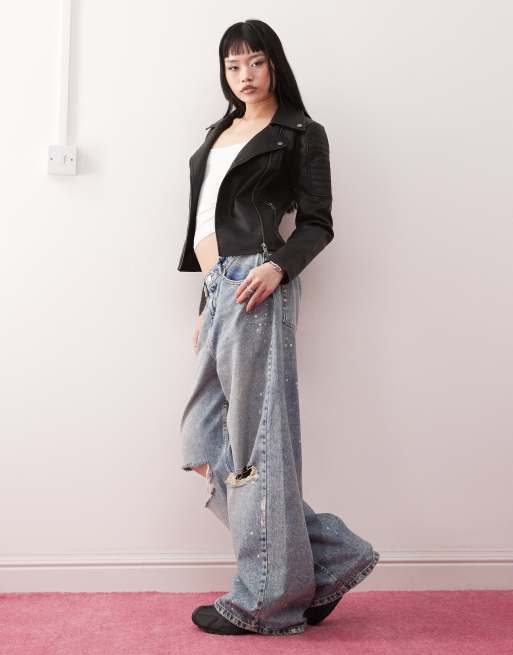 Noisy May – Schwarze Jacke im Leder-Look, 2 von 4