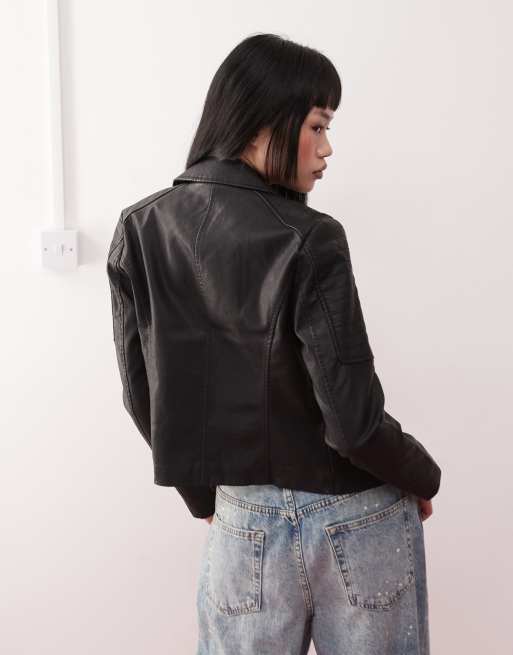 Noisy May – Schwarze Jacke im Leder-Look, 3 von 4