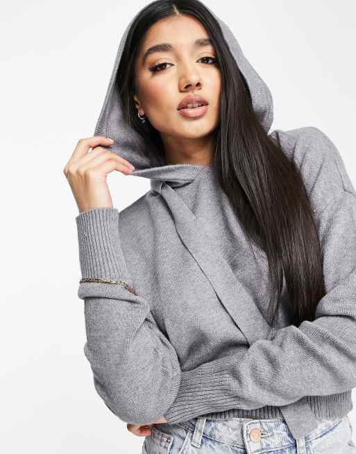 Noisy May Ship knit hoodie in gray | ASOS